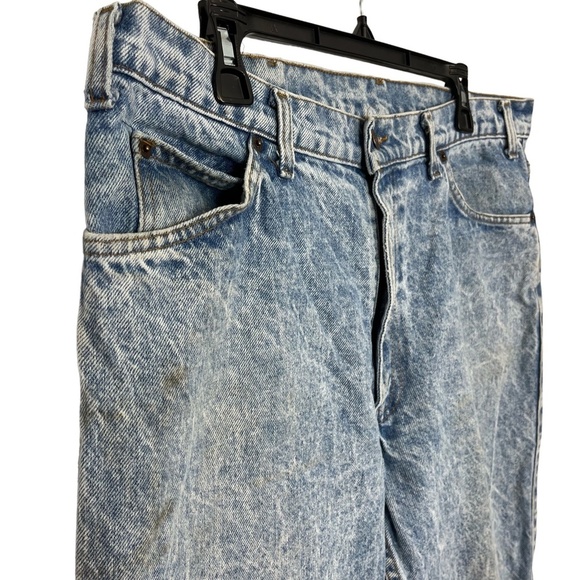 LEVI'S Stone Wash Vintage Brown Leather Tab Made in USA Men's Blue Jeans 38x30 - Picture 10 of 16